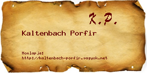 Kaltenbach Porfir névjegykártya
